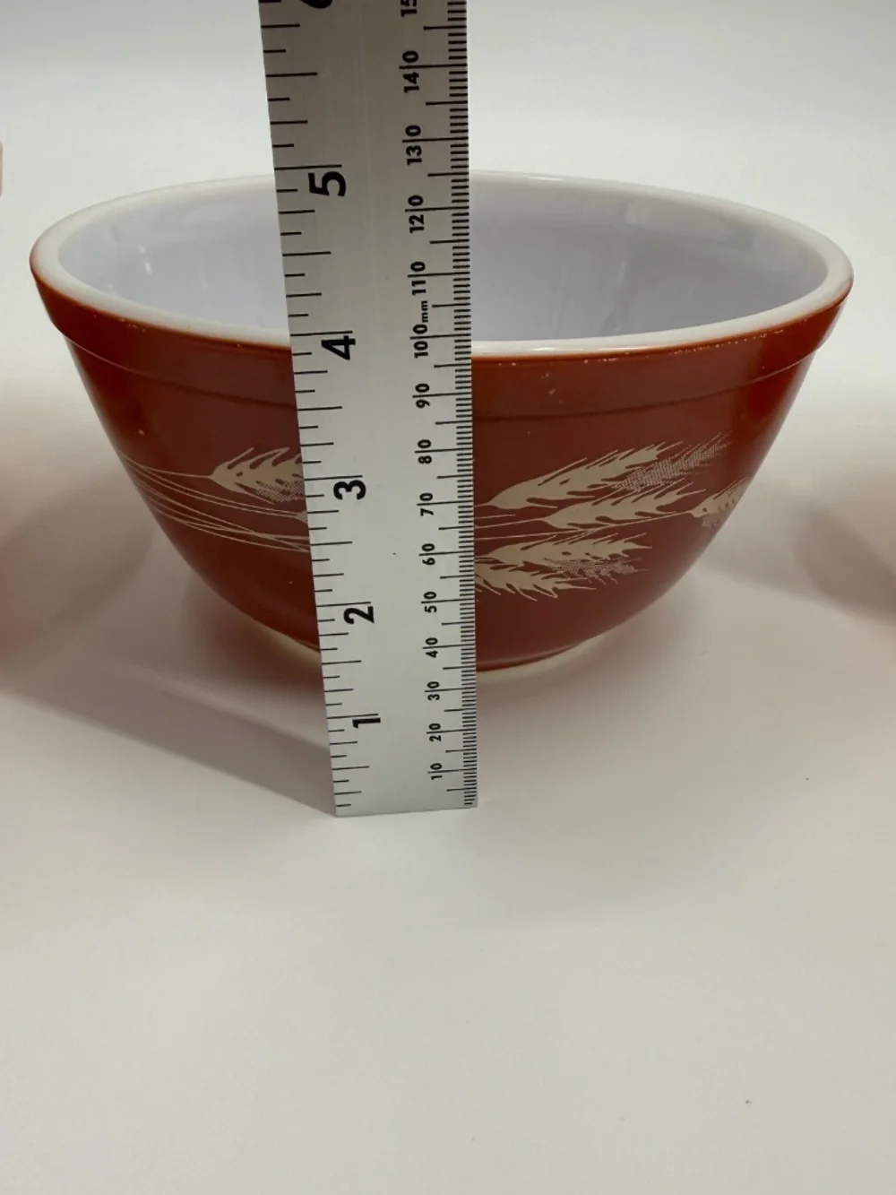 Vintage Pyrex Autumn Harvest Wheat Stalk Nesting Mixing Bowls Set 3 Rust Orange